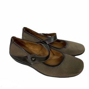 Natural Soul by Naturalizer Florie Mary Jane Flats 8.5 M Leather Suede Brown